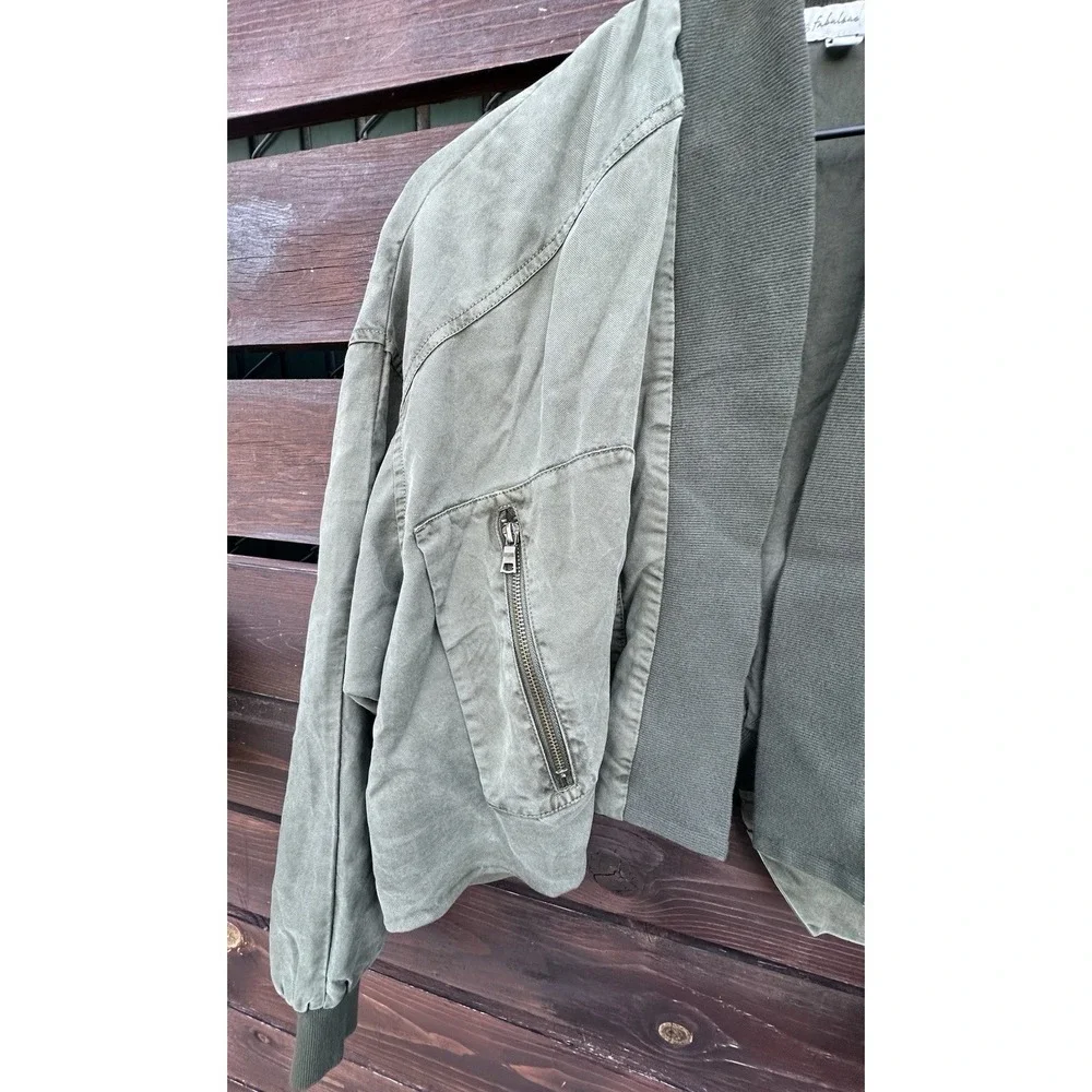 Young Fabulous & Broke Fara Convertible Cropped Utility‎ Jacket Green Size Small